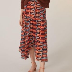 Anthropologie flowy abstract skirt xl new with tags